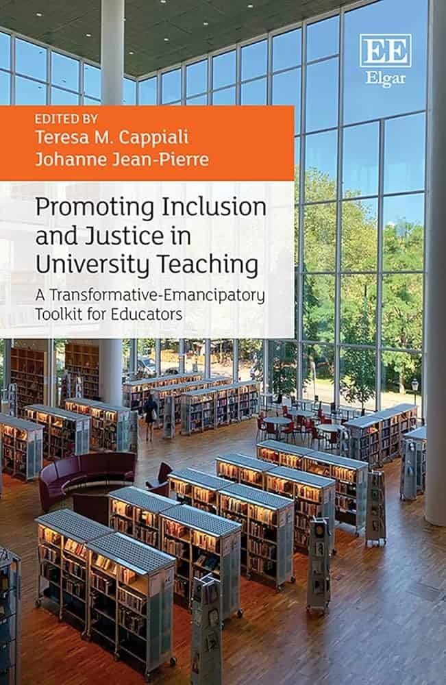 Book cover: Promoting Inclusion and Justice in University Teaching, edited by Teresa M. Cappiali and Johanne Jean-Pierre